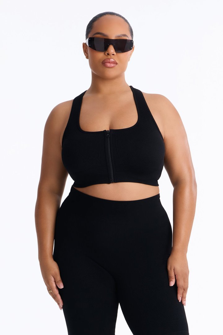 Sully Seamless Ribbed Biker Short Set - Black