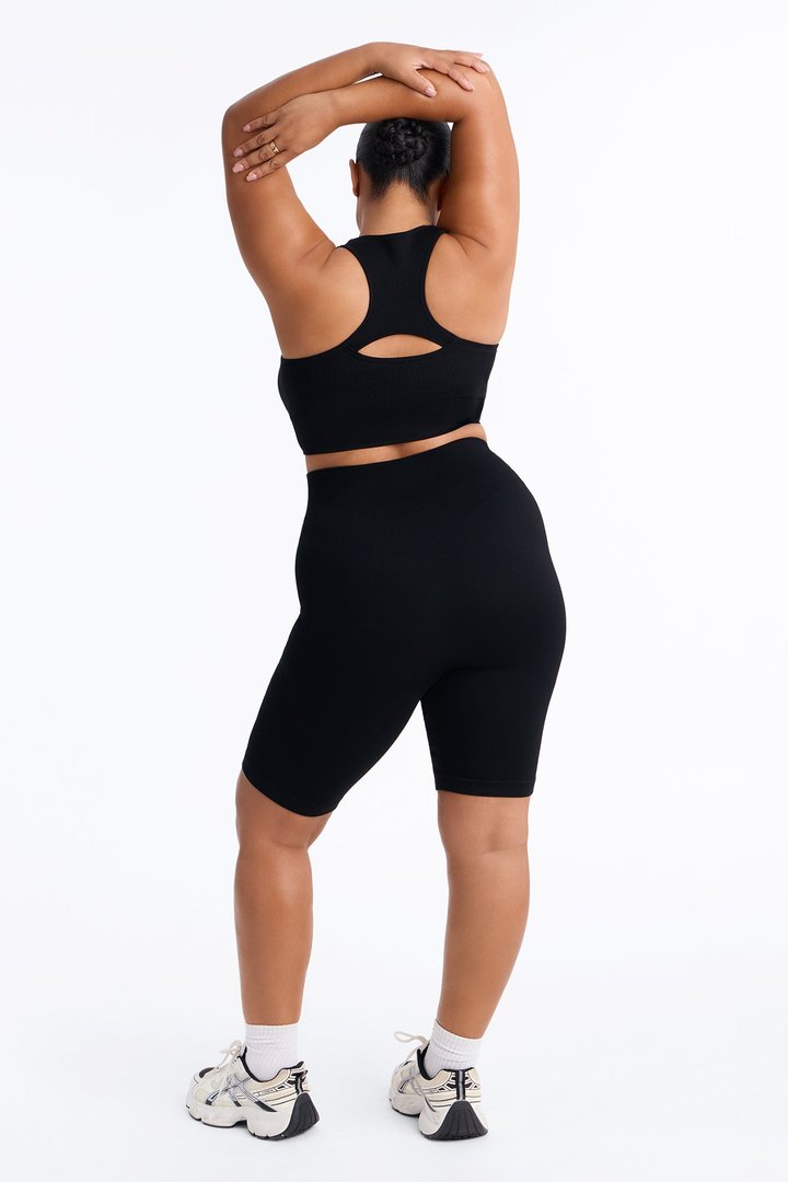 Sully Seamless Ribbed Biker Short Set - Black