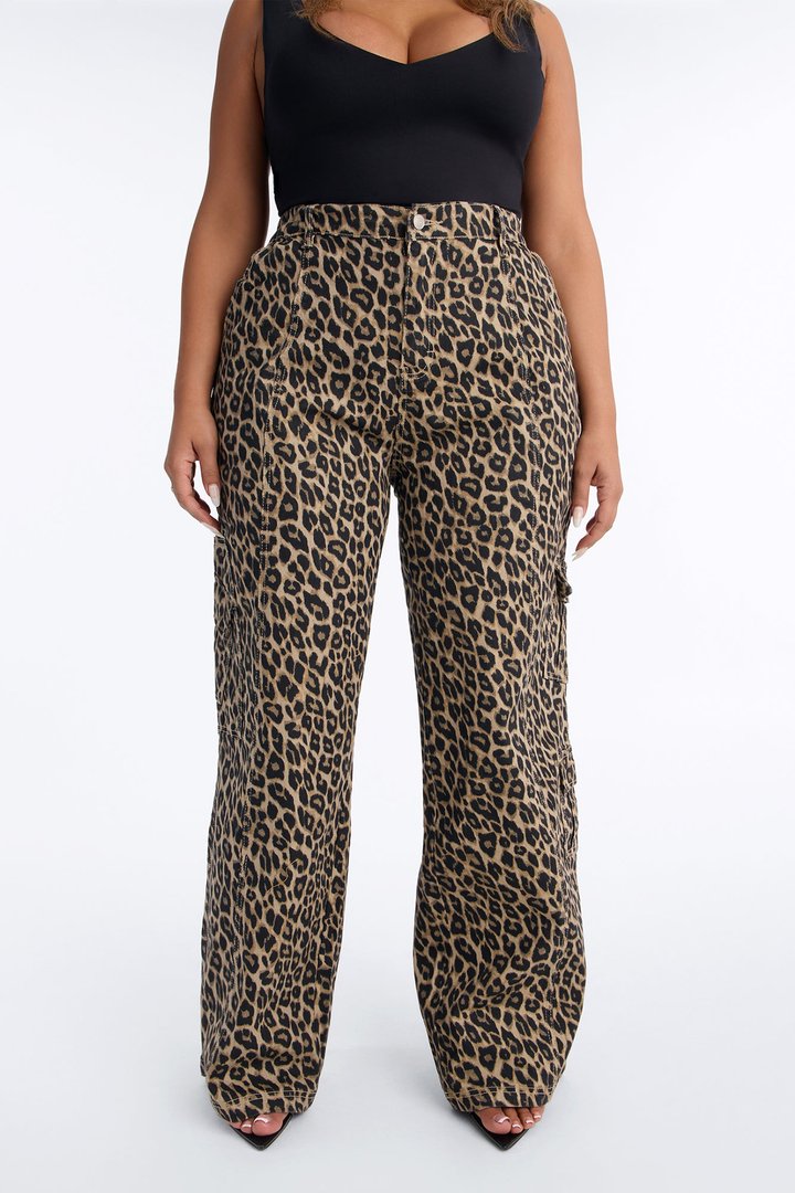 Berkely Washed Leopard Cargo Pant - Leopard
