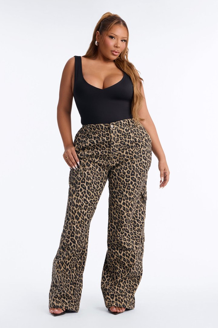Berkely Washed Leopard Cargo Pant - Leopard