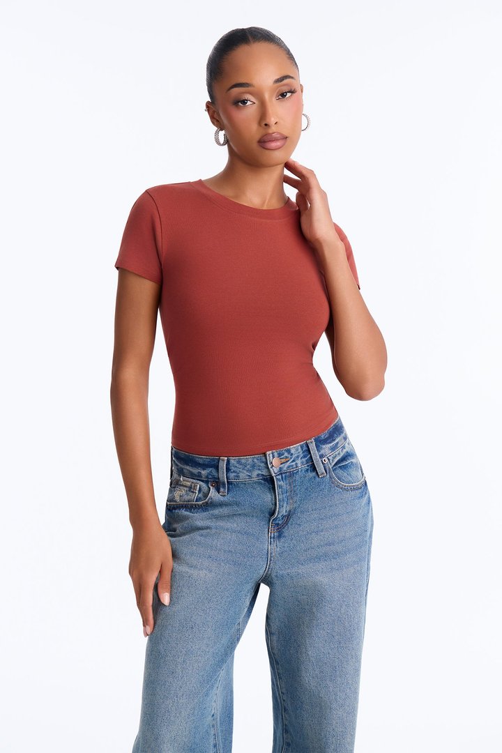 Alyssa Crew Neck Top - Spice