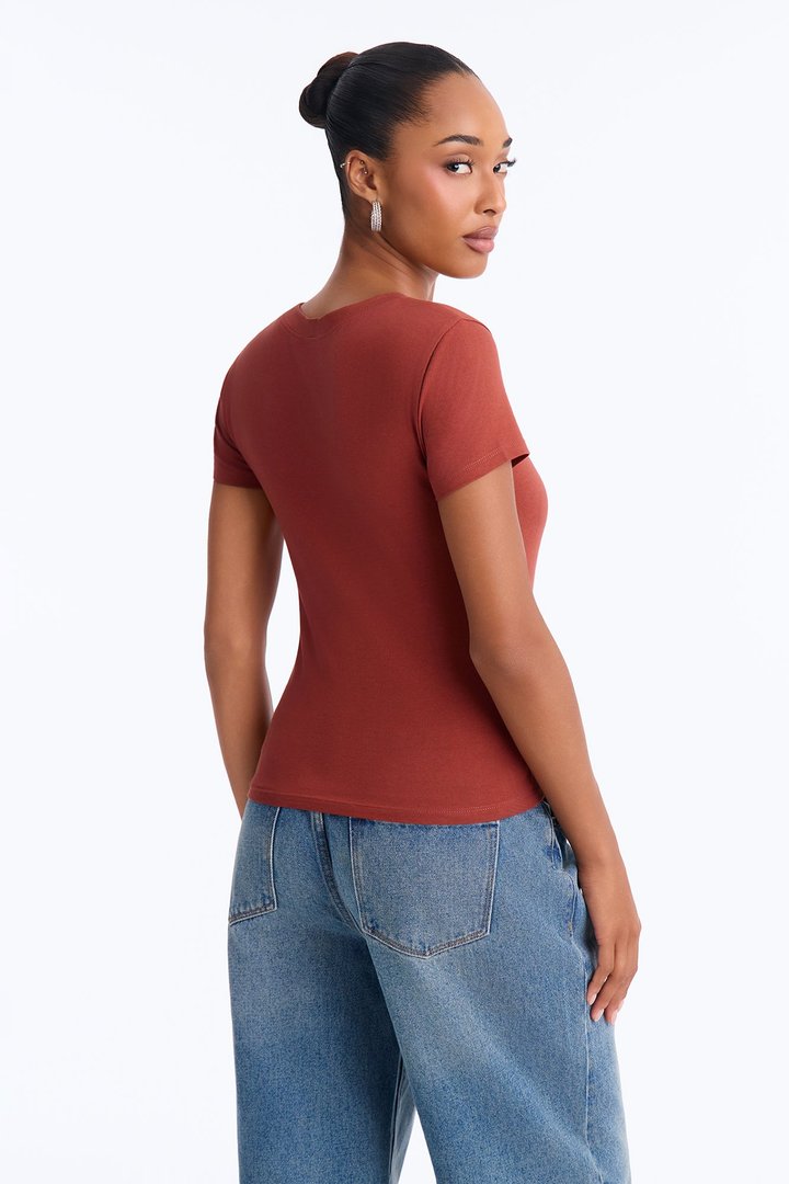 Alyssa Crew Neck Top - Spice