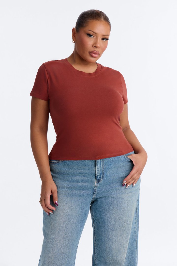 Alyssa Crew Neck Top - Spice