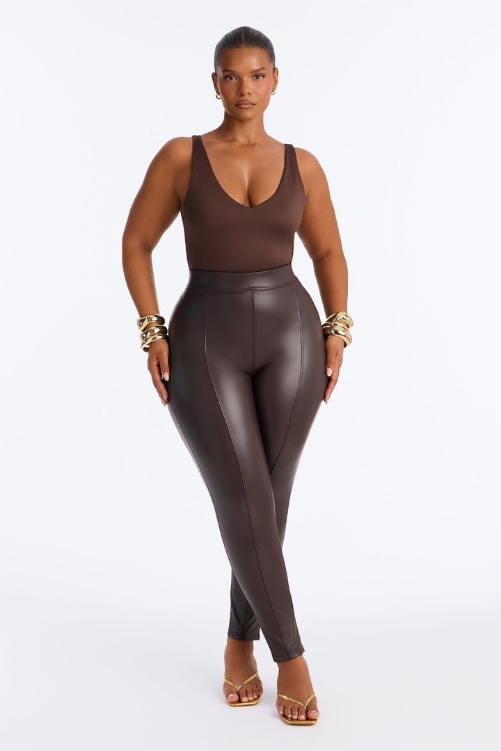 Taylor Faux Leather Legging - Chocolate