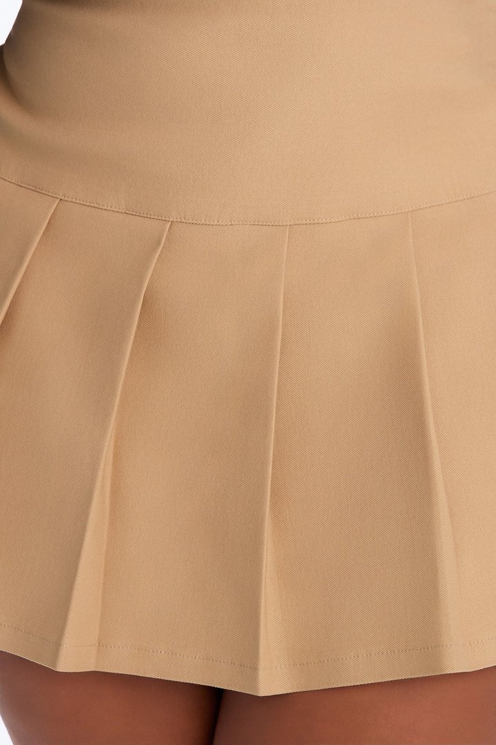 Good Days Pleated Slit Skort - Khaki