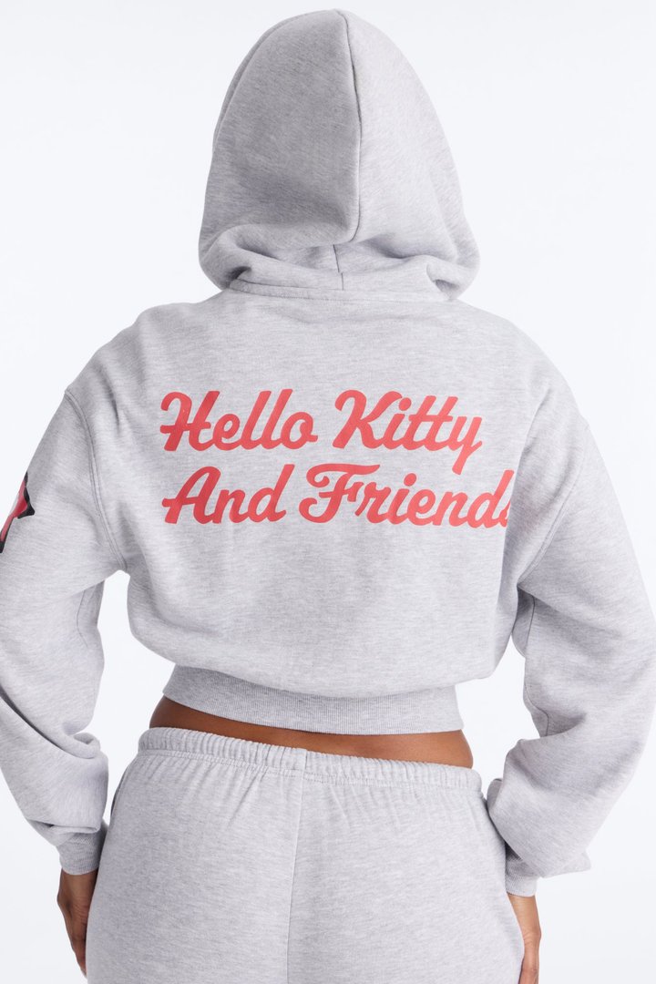 Hello Kitty Sports Zip Up Sweatshirt - Heather Grey