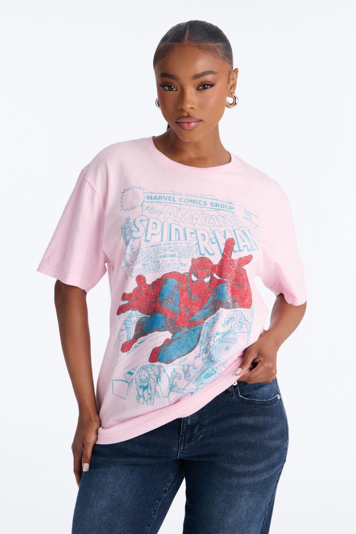 The Amazing Spider-Man Washed Tee - Pink
