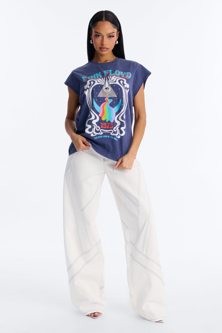 Pink Floyd Washed Muscle Concert Tank - Blue