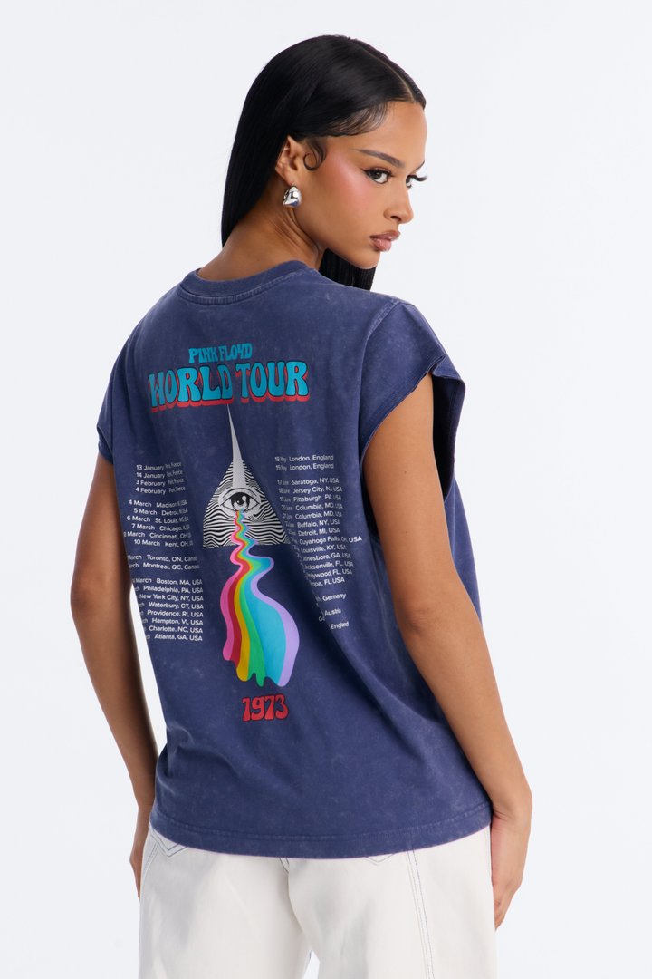 Pink Floyd Washed Muscle Concert Tank - Blue