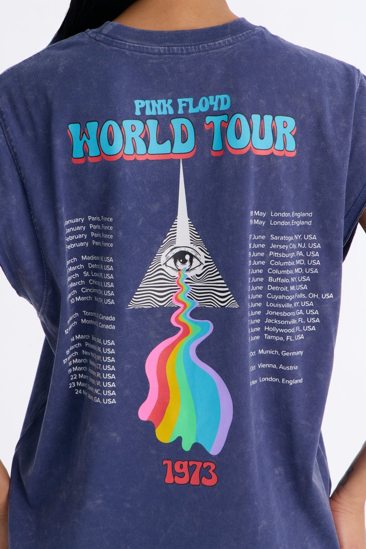 Pink Floyd Washed Muscle Concert Tank - Blue