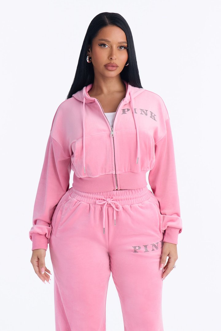 PINK London That Girl Zip-Up Sweatshirt - Pink