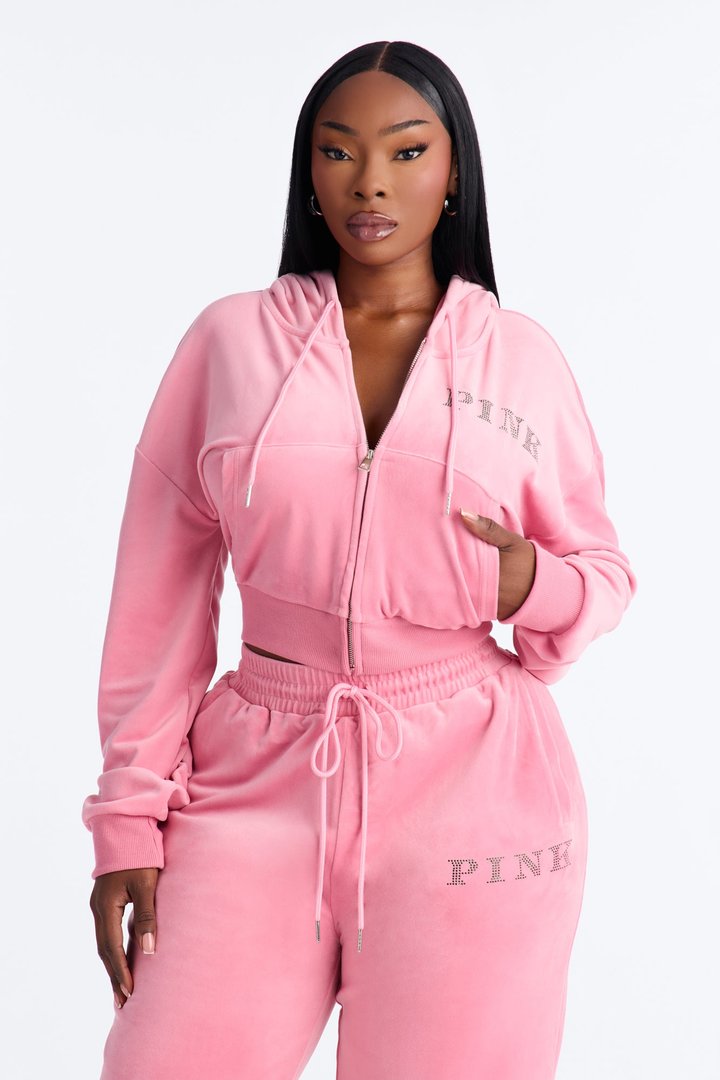 PINK London That Girl Zip-Up Sweatshirt - Pink