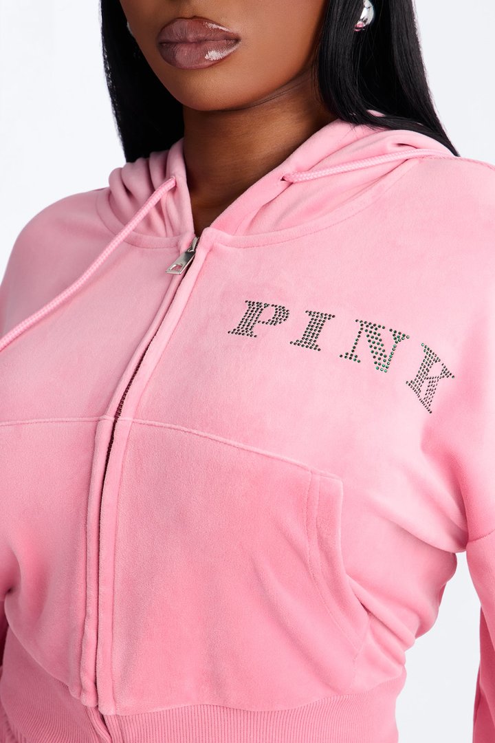 PINK London That Girl Zip-Up Sweatshirt - Pink
