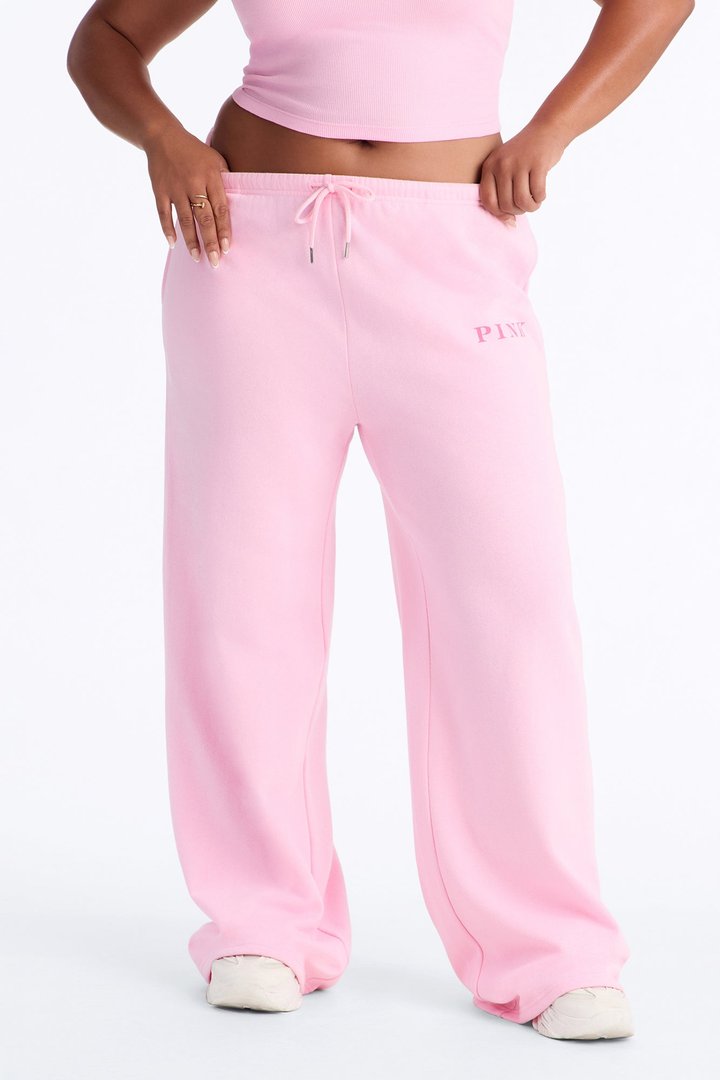 PINK London Girly Wide Leg Sweatpants - Pink