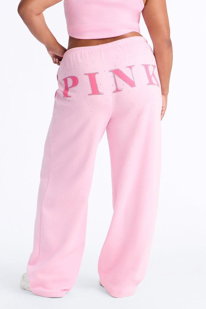 PINK London Girly Wide Leg Sweatpants - Pink