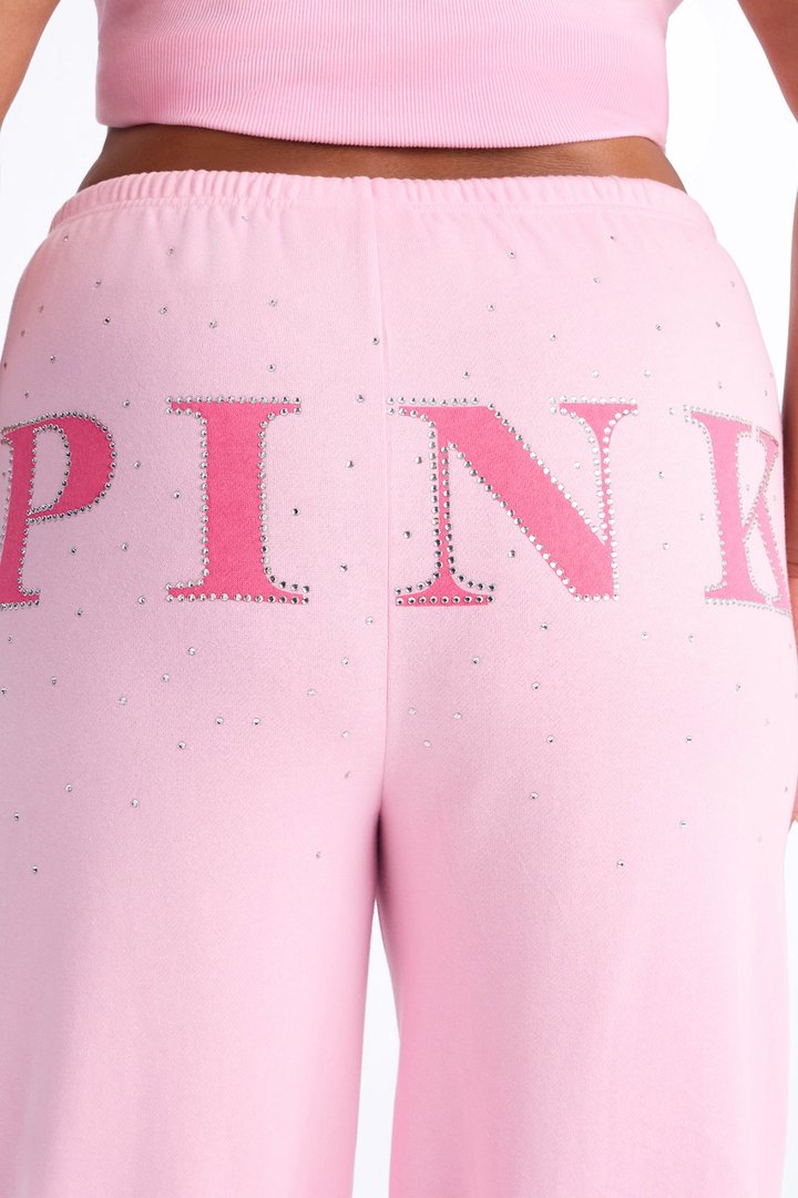 PINK London Girly Wide Leg Sweatpants - Pink