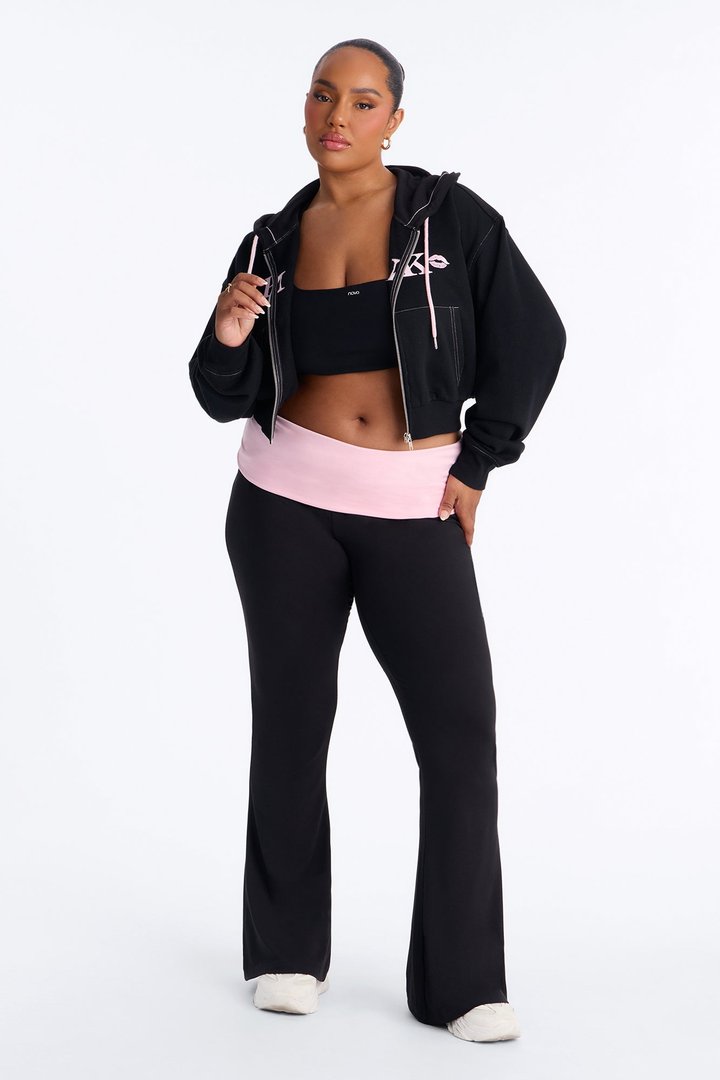 PINK London Kisses Flare Leg Pant - Black/combo
