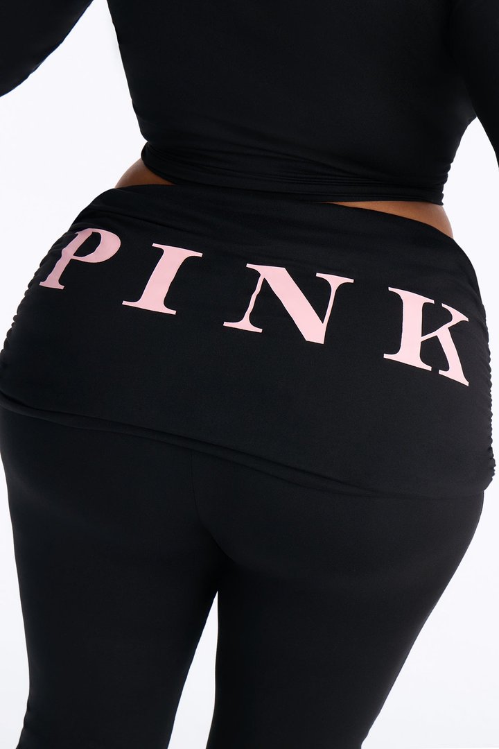 PINK London Ruched Skirt Flare Pants - Black