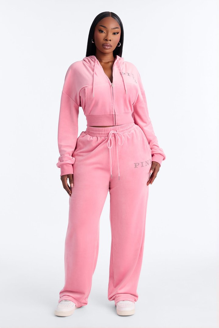 PINK London That Girl Wide Leg Sweatpant - Pink