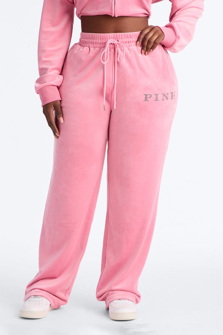 PINK London That Girl Wide Leg Sweatpant - Pink