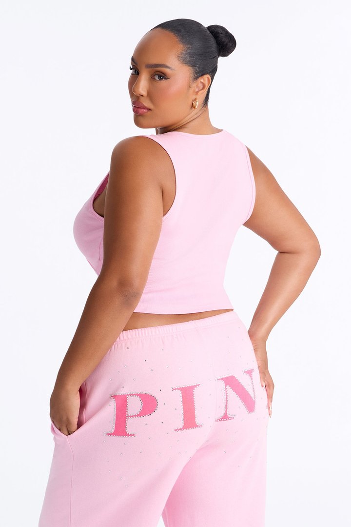 PINK London Girly Cropped Tank Top - Pink