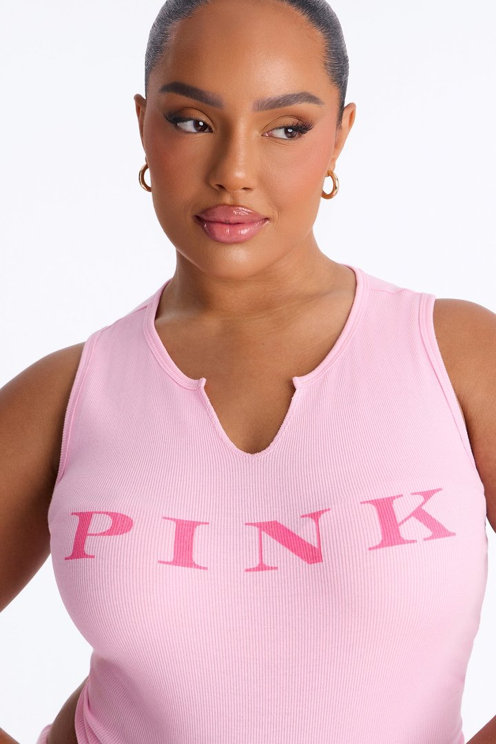 PINK London Girly Cropped Tank Top - Pink