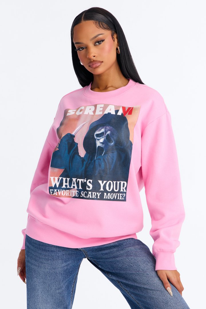 Scream Crew Sweatshirt - Pink