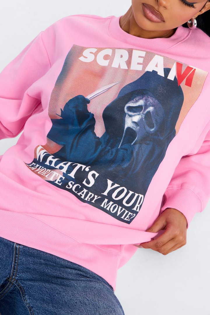 Scream Crew Sweatshirt - Pink