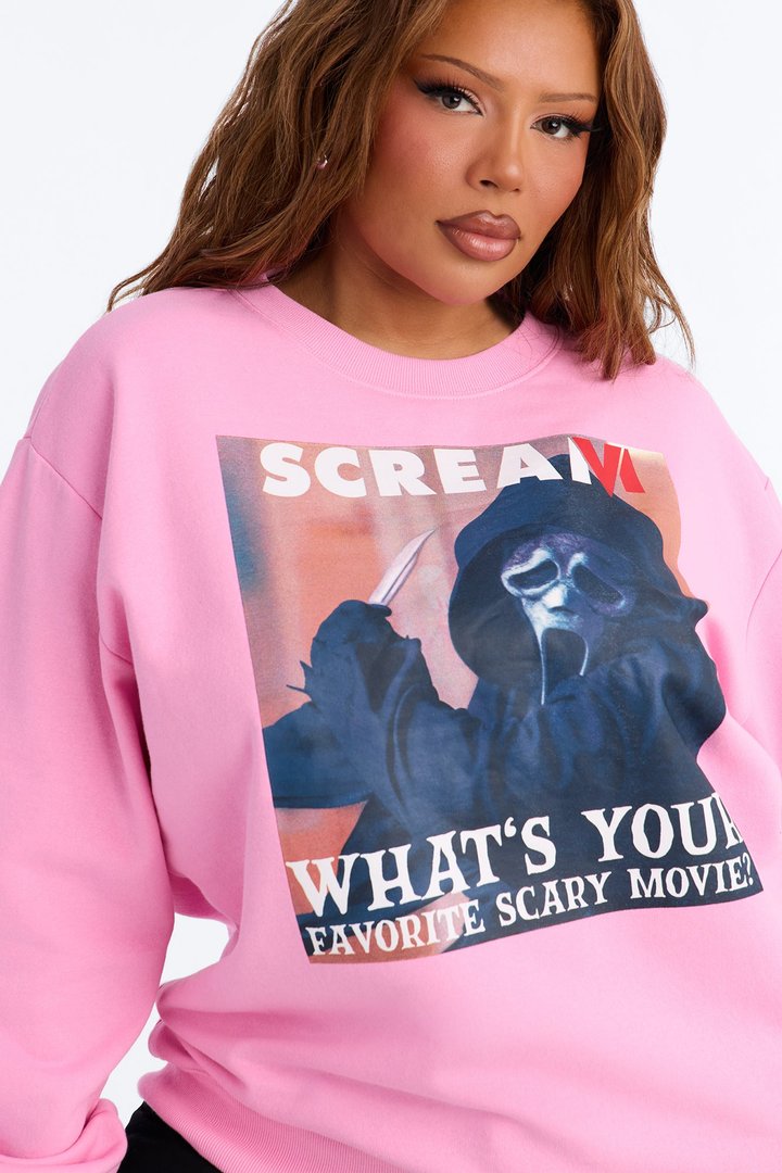 Scream Crew Sweatshirt - Pink