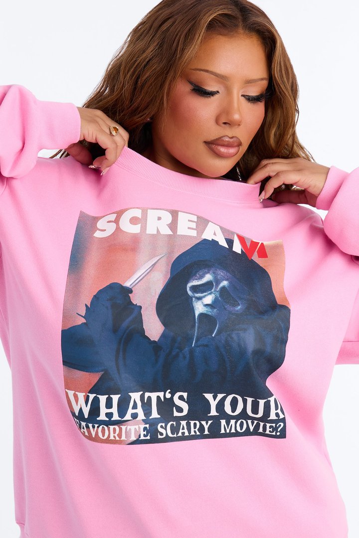 Scream Crew Sweatshirt - Pink