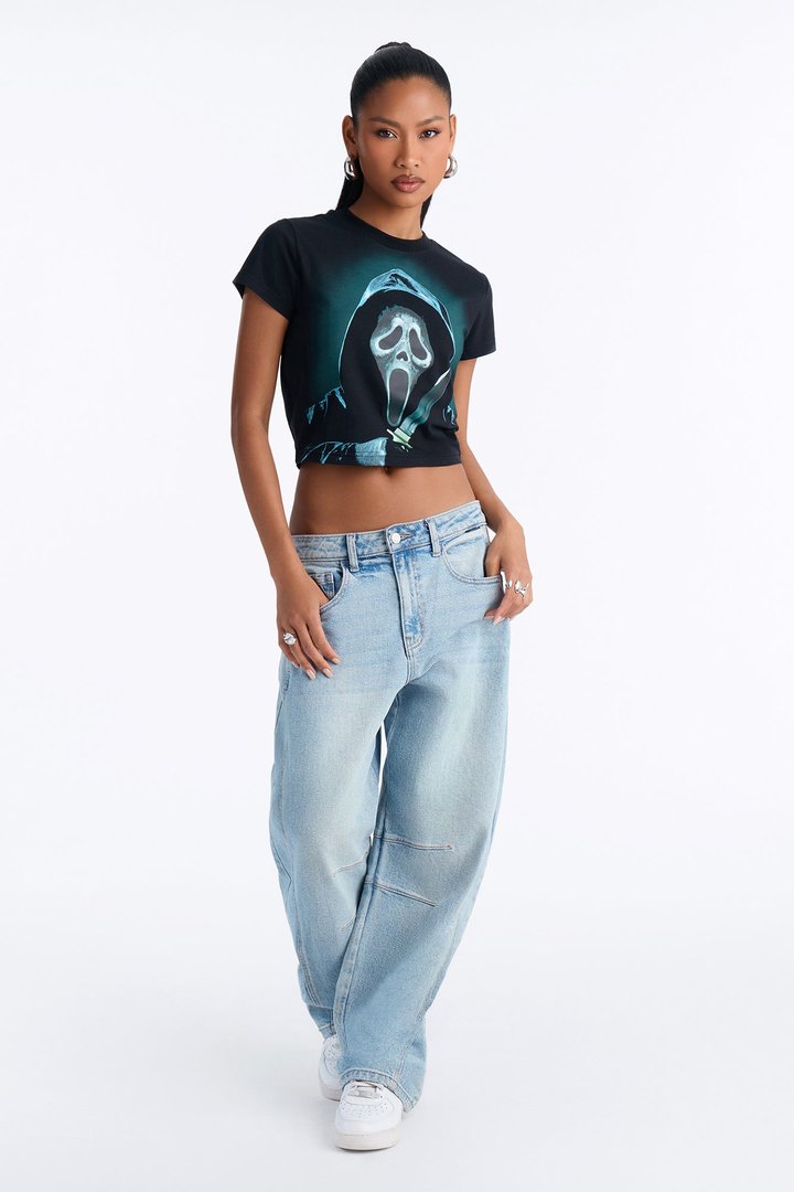 Scream Ghostface Baby Tee - Black