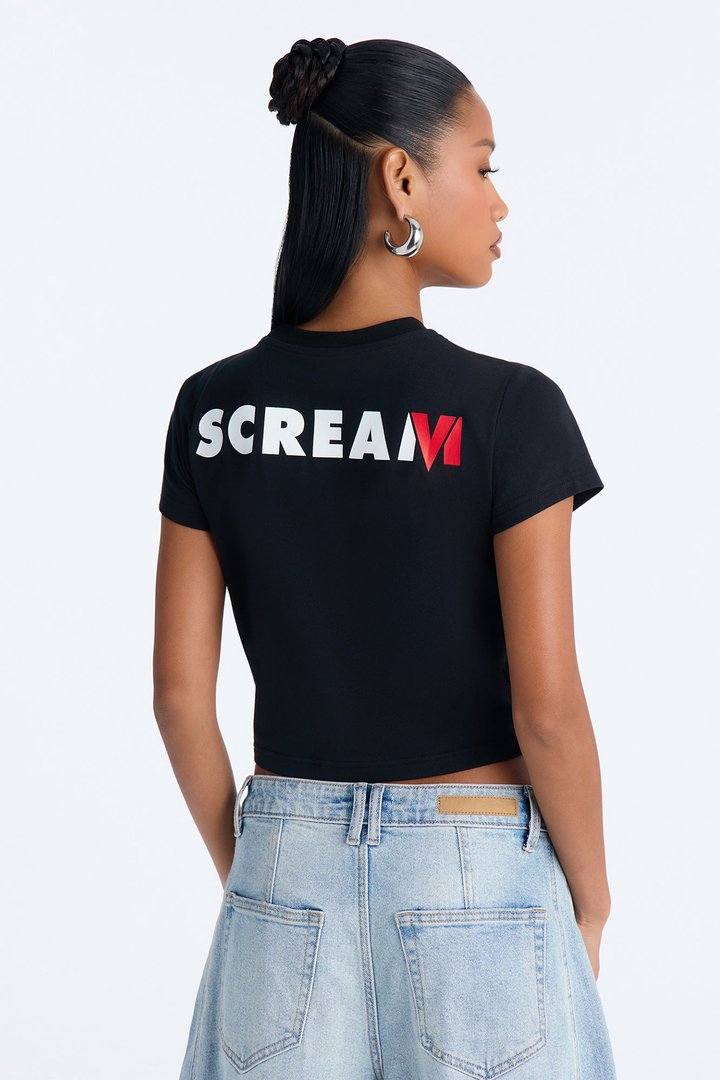 Scream Ghostface Baby Tee - Black