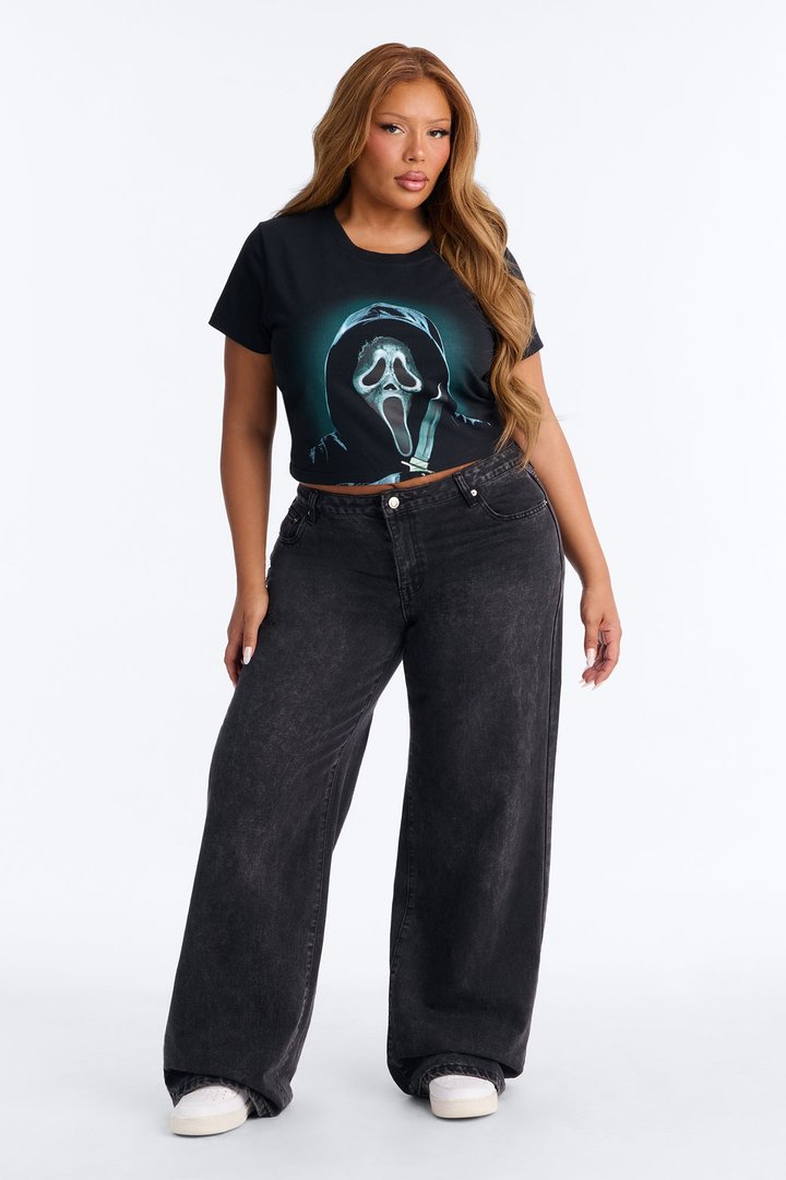 Scream Ghostface Baby Tee - Black