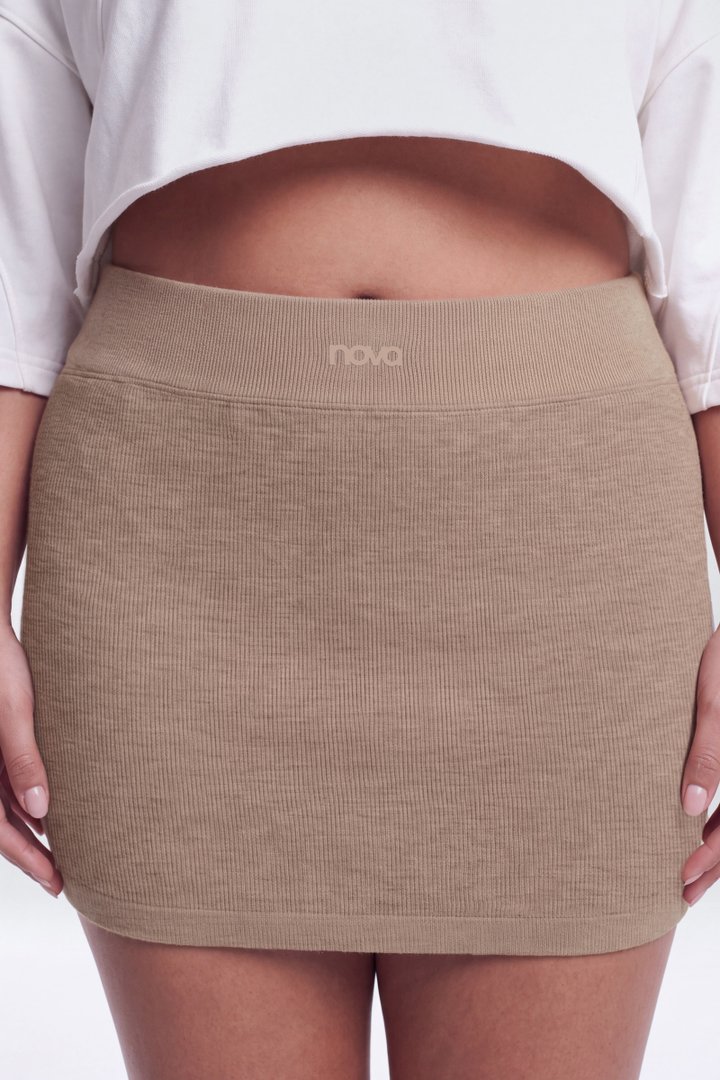 CottonFlex™ Mini Sports Skort - Heather Taupe