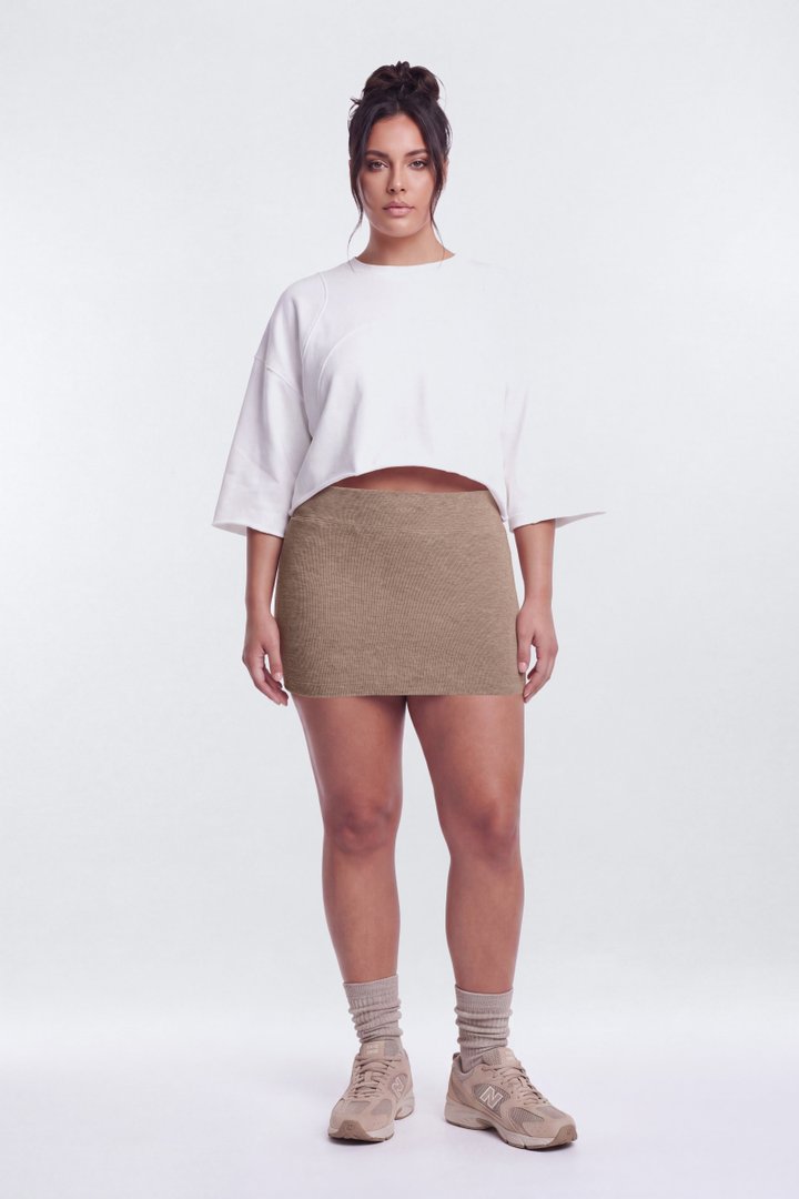 CottonFlex™ Mini Sports Skort - Heather Taupe