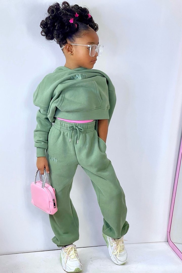Mini Saint Sweatpant Set - Sage
