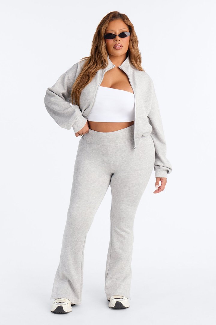 Bella Scuba Zip Up Jacket - Heather Grey