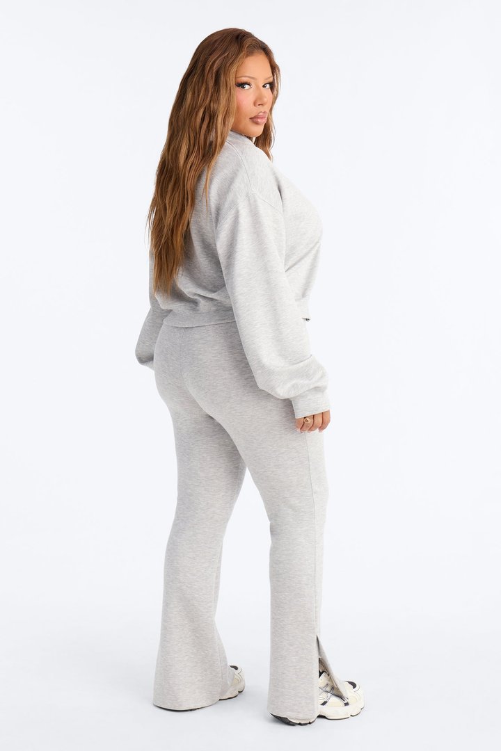 Bella Scuba Zip Up Jacket - Heather Grey