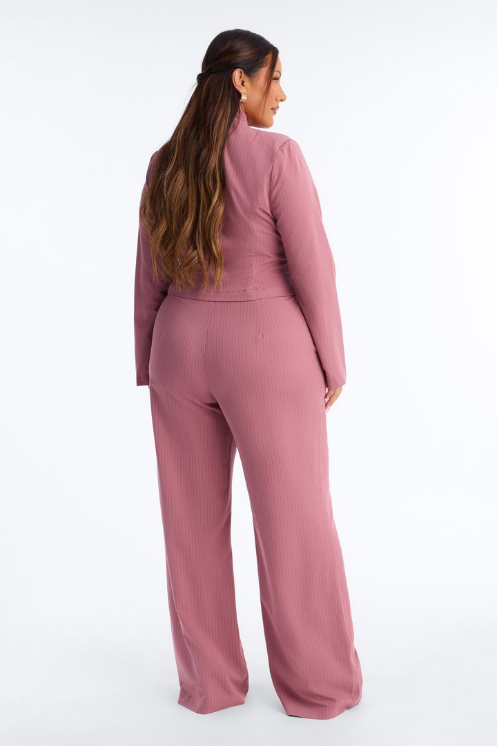 Baldwin Blazer Scarf Pant Set - Mauve