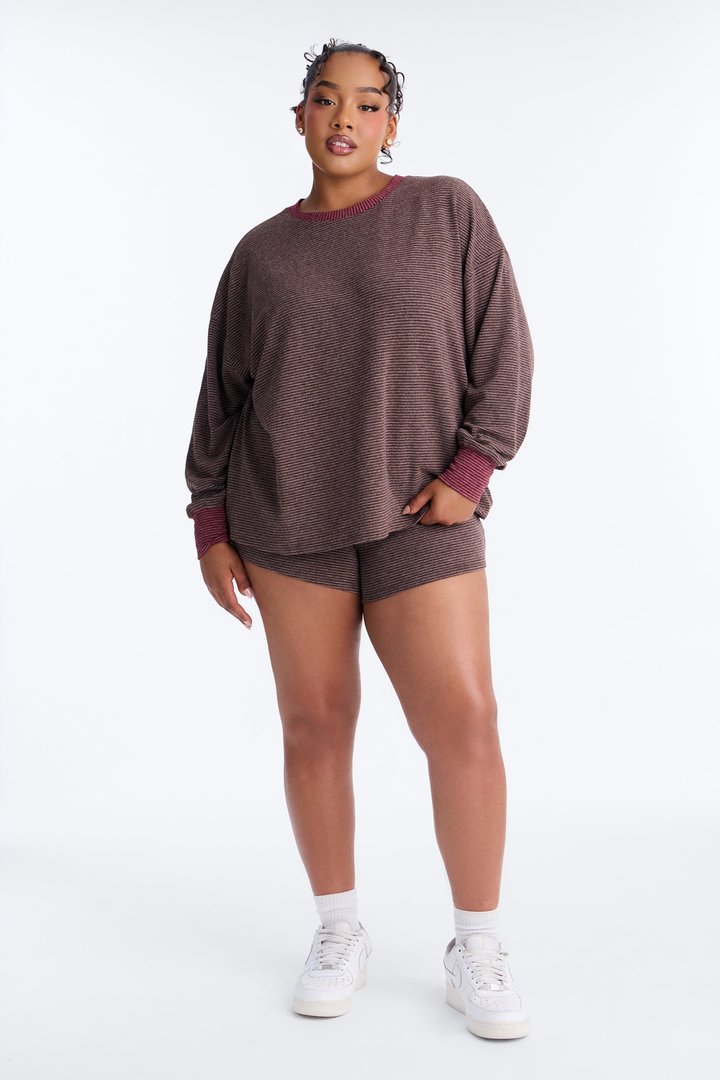 Avery Striped Short Set - Brown/combo