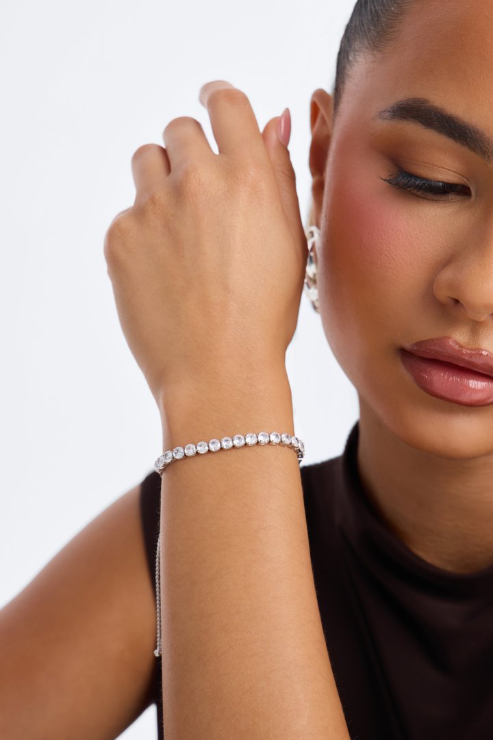 Cubic Zirconia Date Night Bracelet - Silver