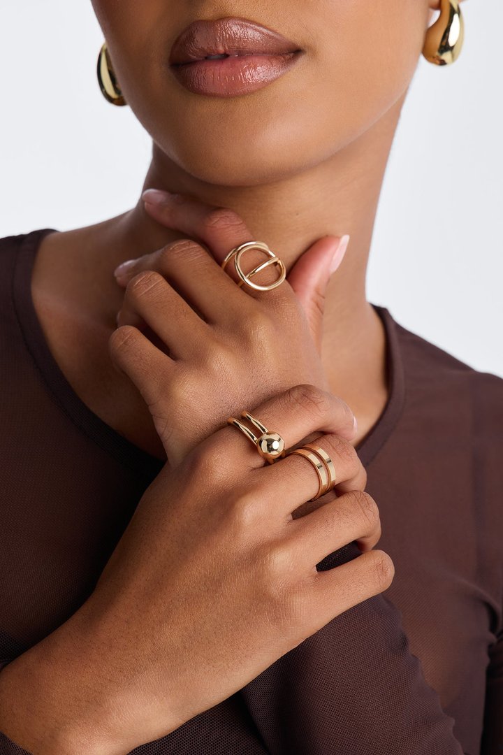 Far From It 3 Piece Ring Set - Gold