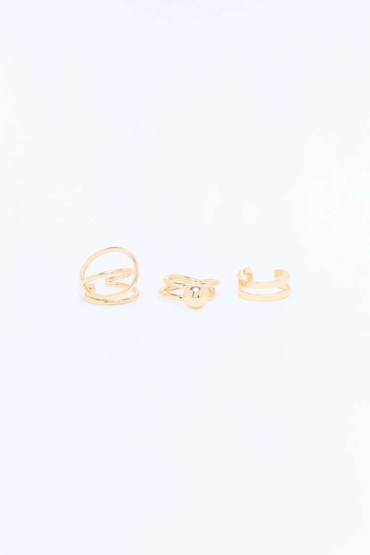 Far From It 3 Piece Ring Set - Gold