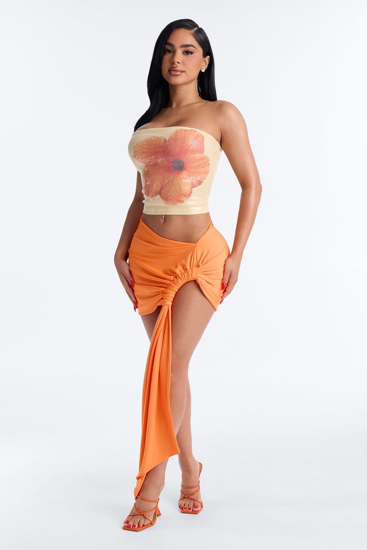 Laguna Babe Sequin Tube Top - Yellow/combo
