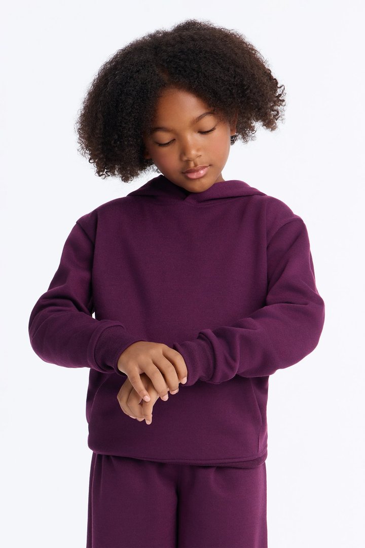 Mini Figure It Out Fleece Pant Set - Plum