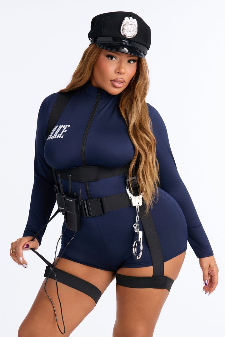 Sultry Police 6 Piece Costume Set - Blue/combo