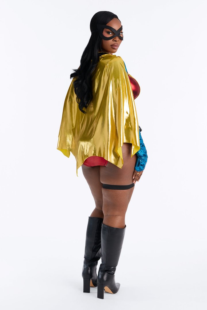 Sexy Sidekick 5 Piece Costume Set - Red/combo