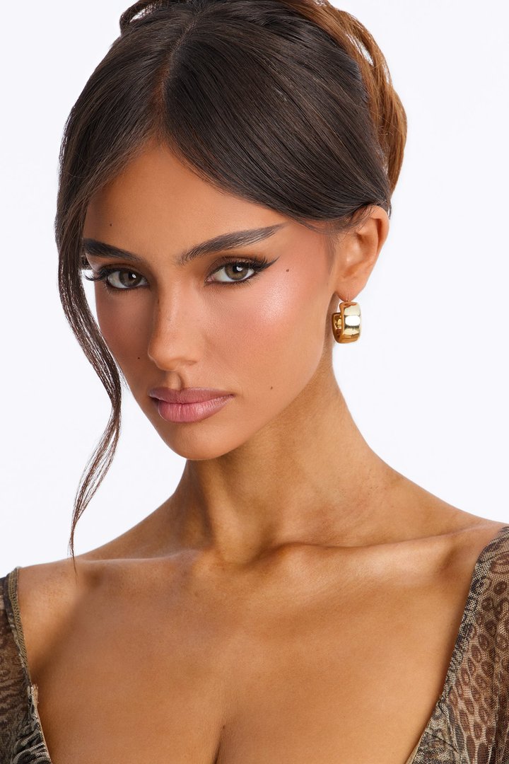 Keep You In The Loop 3 Pair Multi Earring Set - Gold