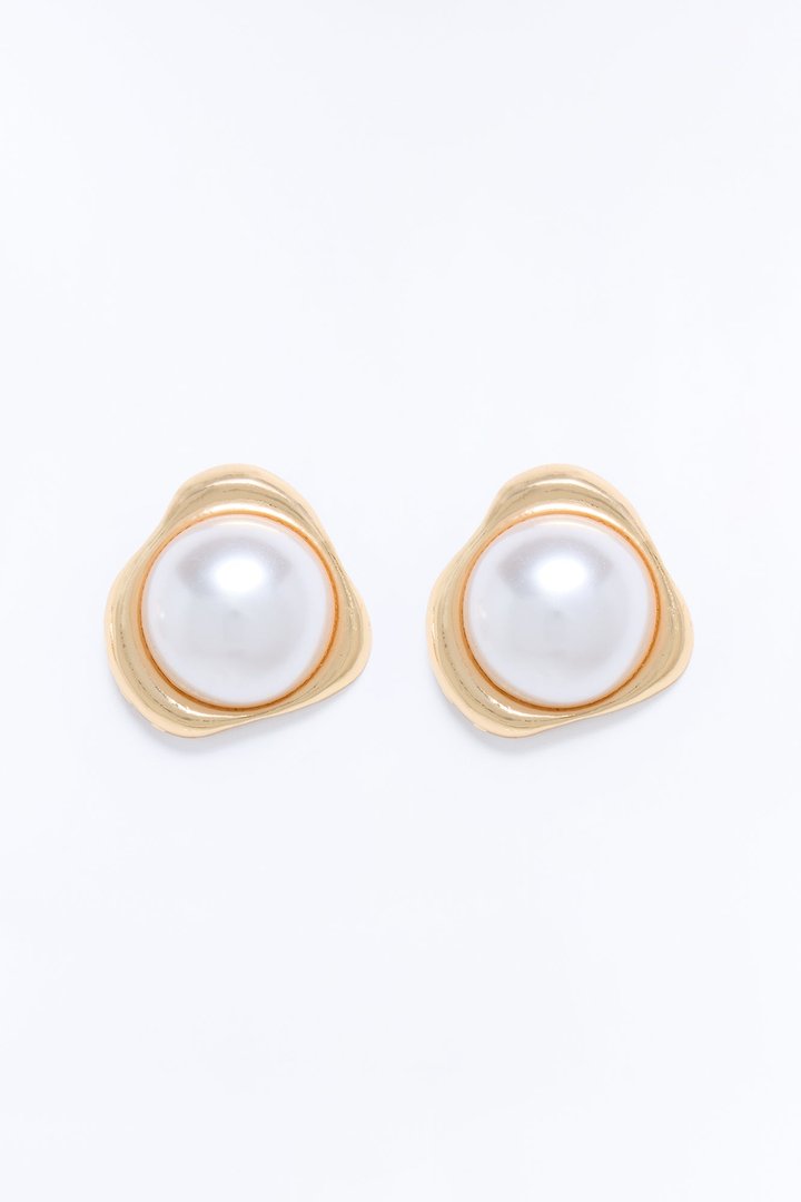 Ocean Pearl Stud Earrings - Gold/combo