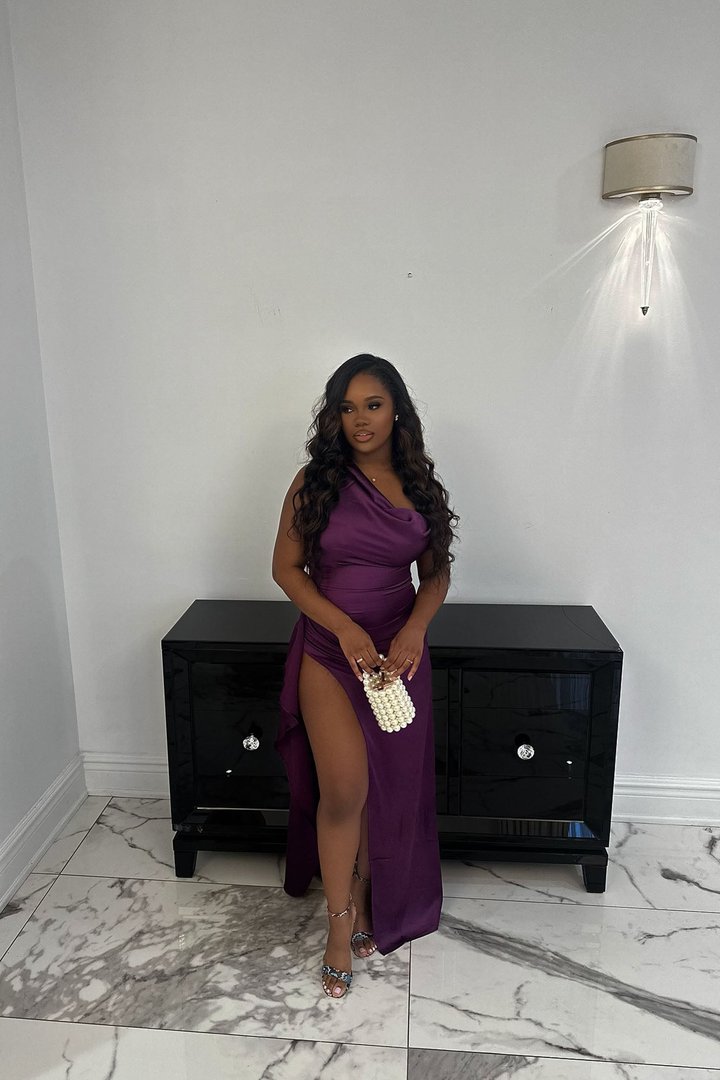 Honorable Mention Satin Gown - Plum
